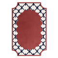 Scallop Frame Hand Tufted Wool Rug