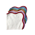 Scalloped Plain White Napkins with Colored Trim