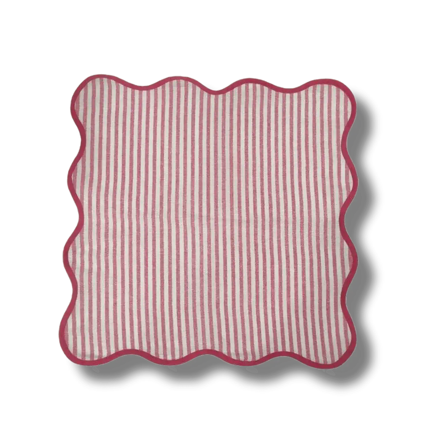 Scalloped Stripe Cotton Napkins - Set of 4