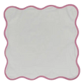 Scalloped White Square Cotton Napkins