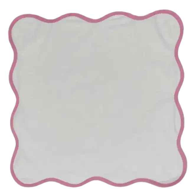Scalloped White Square Cotton Napkins