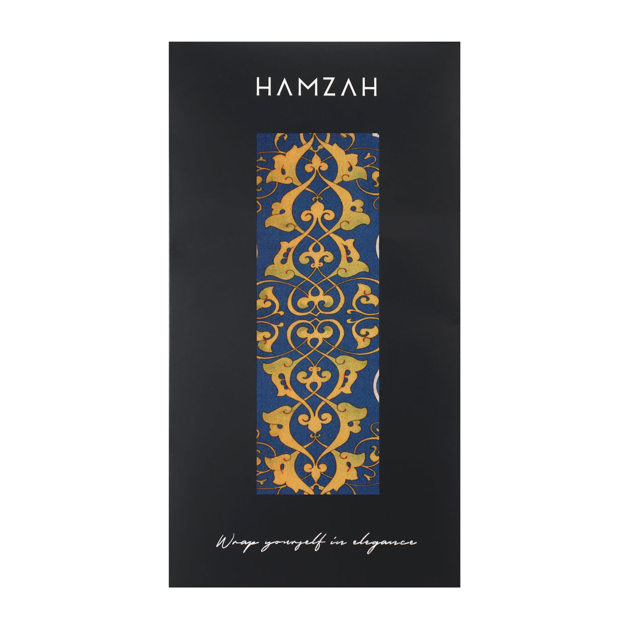Elegant Blue and Green Scarf with Arabesque Motifs Amiri