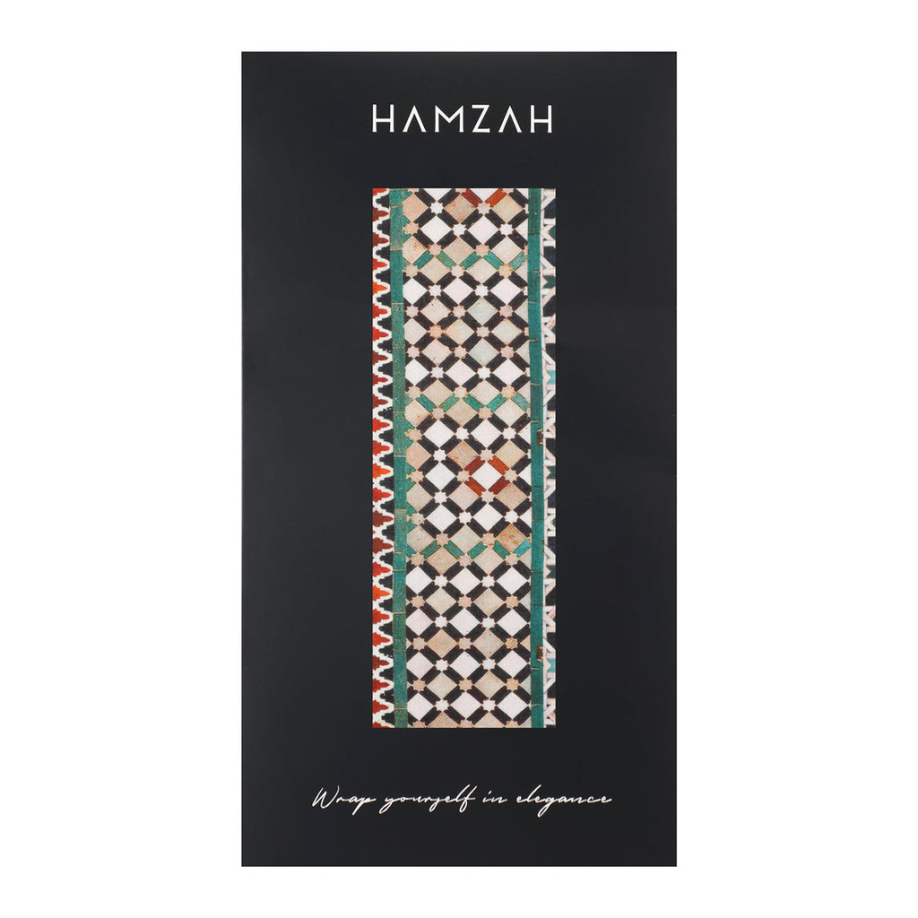 Multicolor Scarf with Islamic Art Mosaic Tile Patterns Mehdya