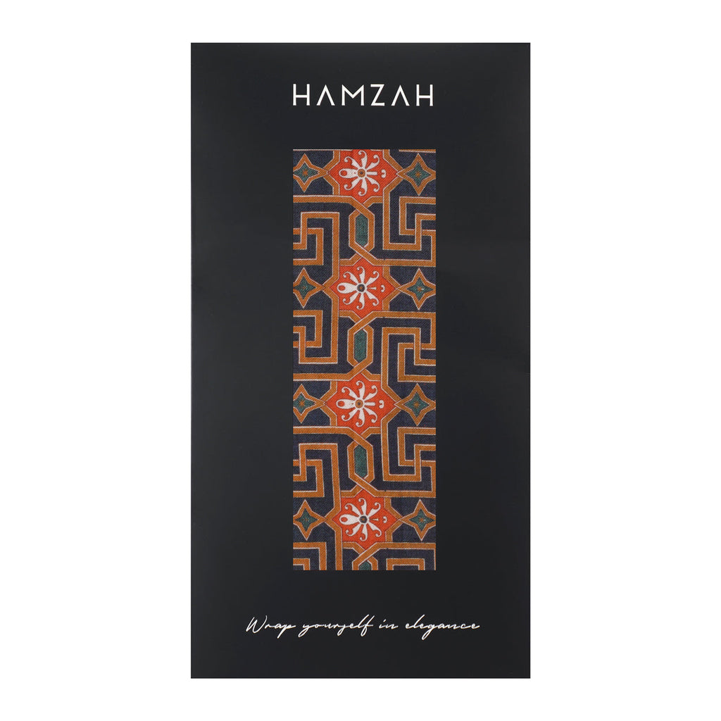 Scarf with Islamic Art-Inspired Geometric Print Lyabi