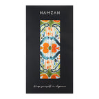 Green and Orange Silk Scarf with Ikat Print