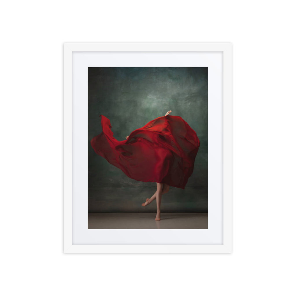 Scarlet Flow | Dance-Art Framed Poster #80 (25.5" H x 21.5" W)