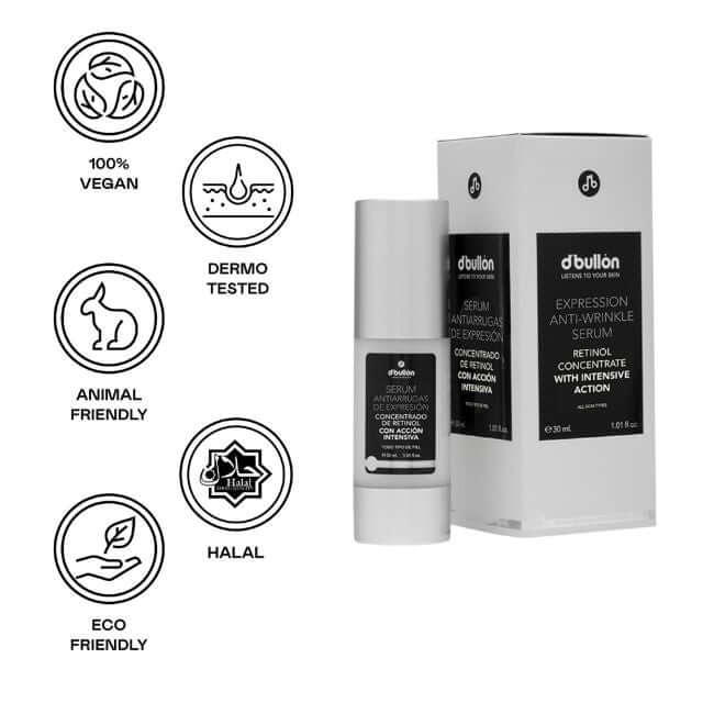 Sérum Facial Antiarrugas de Expresión – Acción Intensiva con Retinol - 30 ml