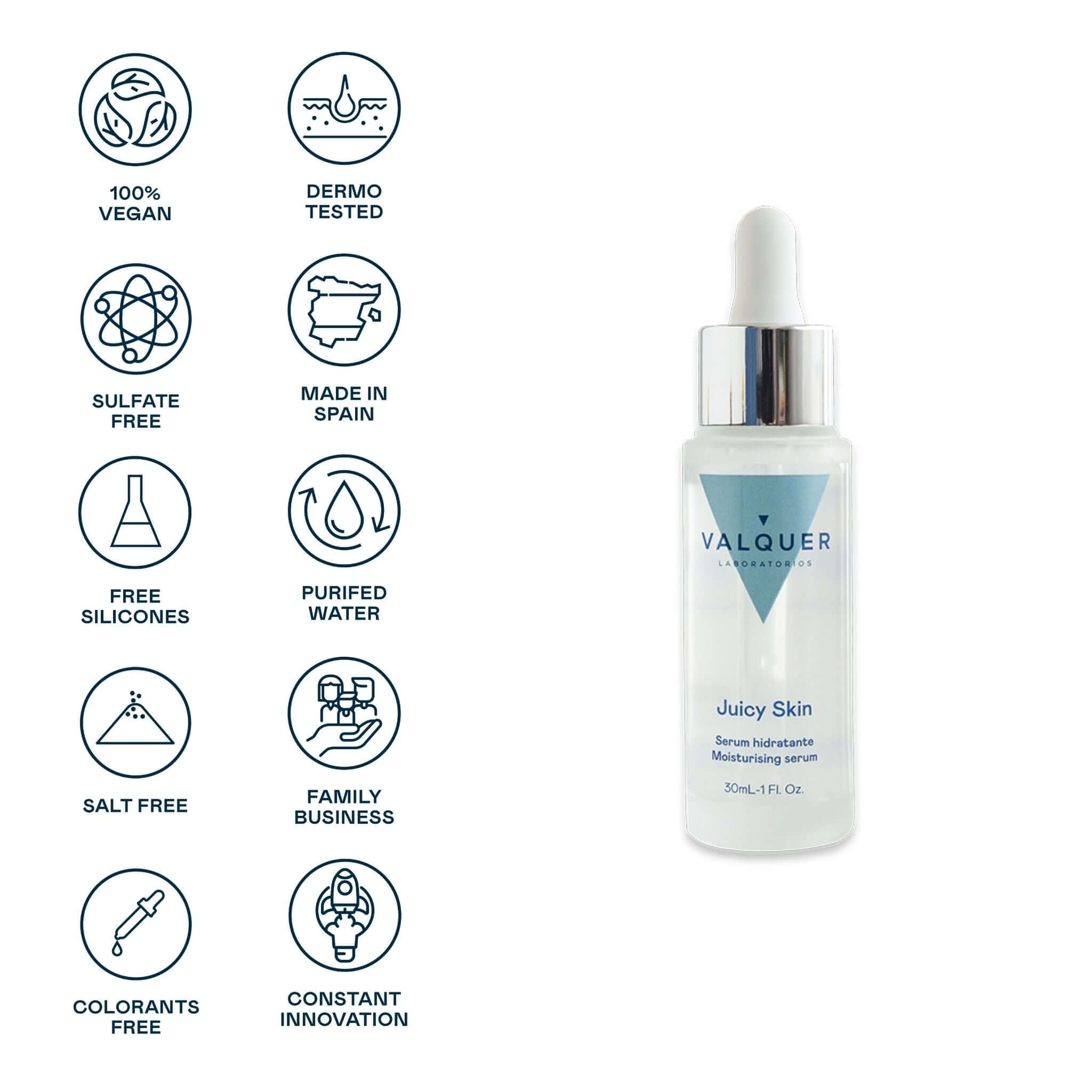 Sérum Facial Hidratante con Ácido Hialurónico – 30 ml