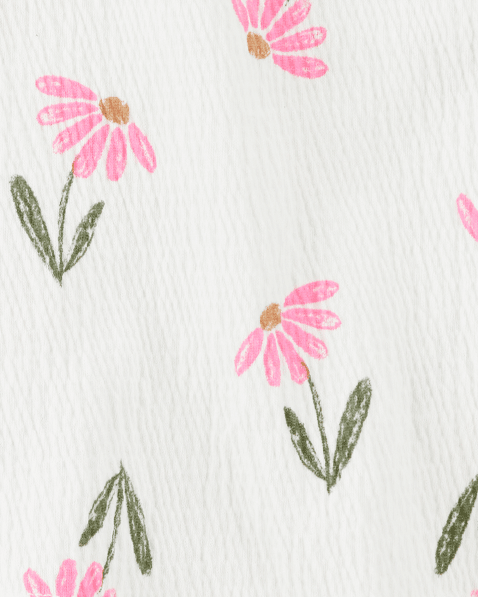 Set dos piezas, pantalón corto de algodón y blusa de jersey, diseño floral