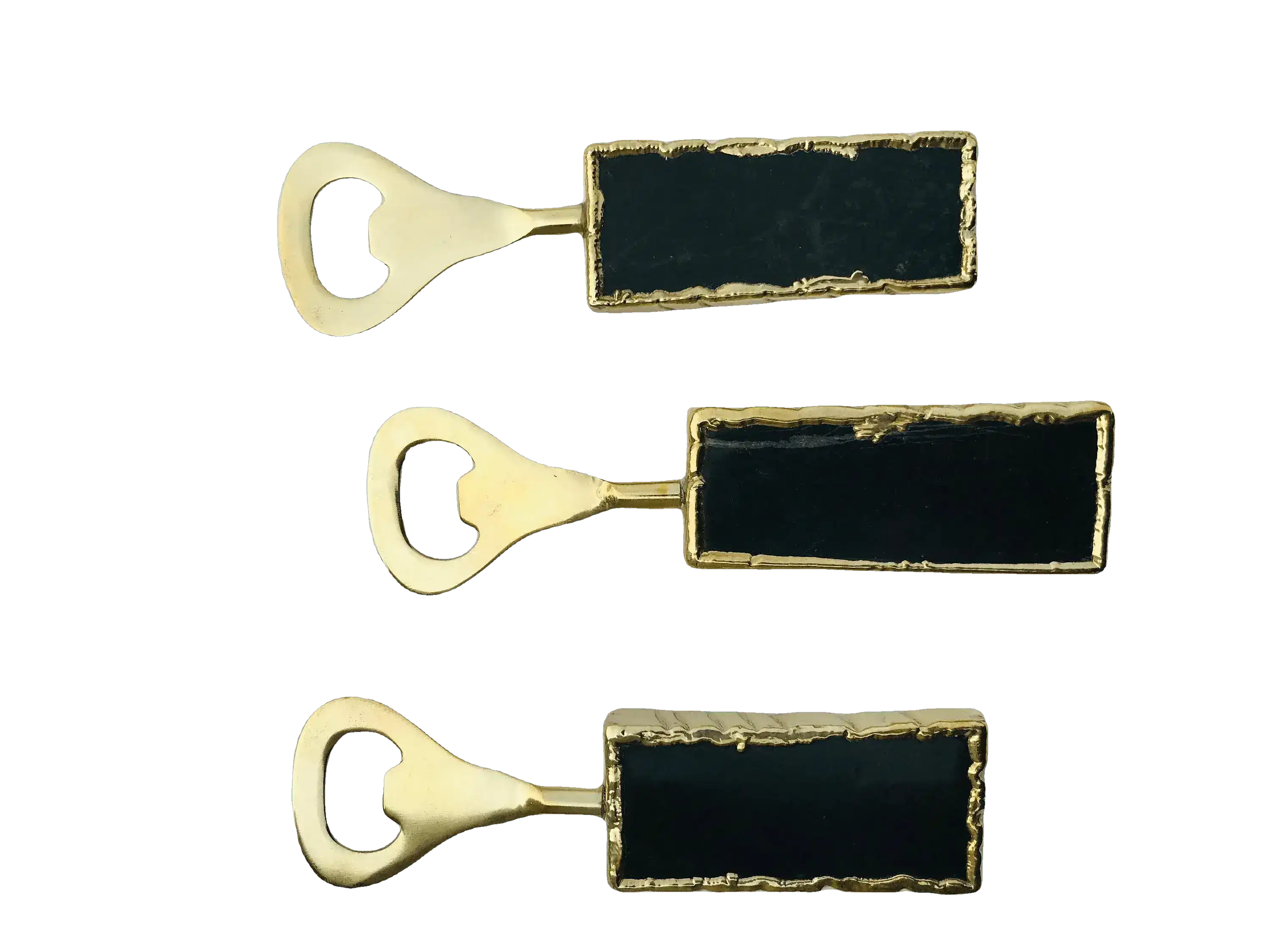 Set of 3 Black Agate Bottle Openers