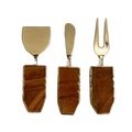 Set of 3 Rust Brown Cheese Knives Spreaders