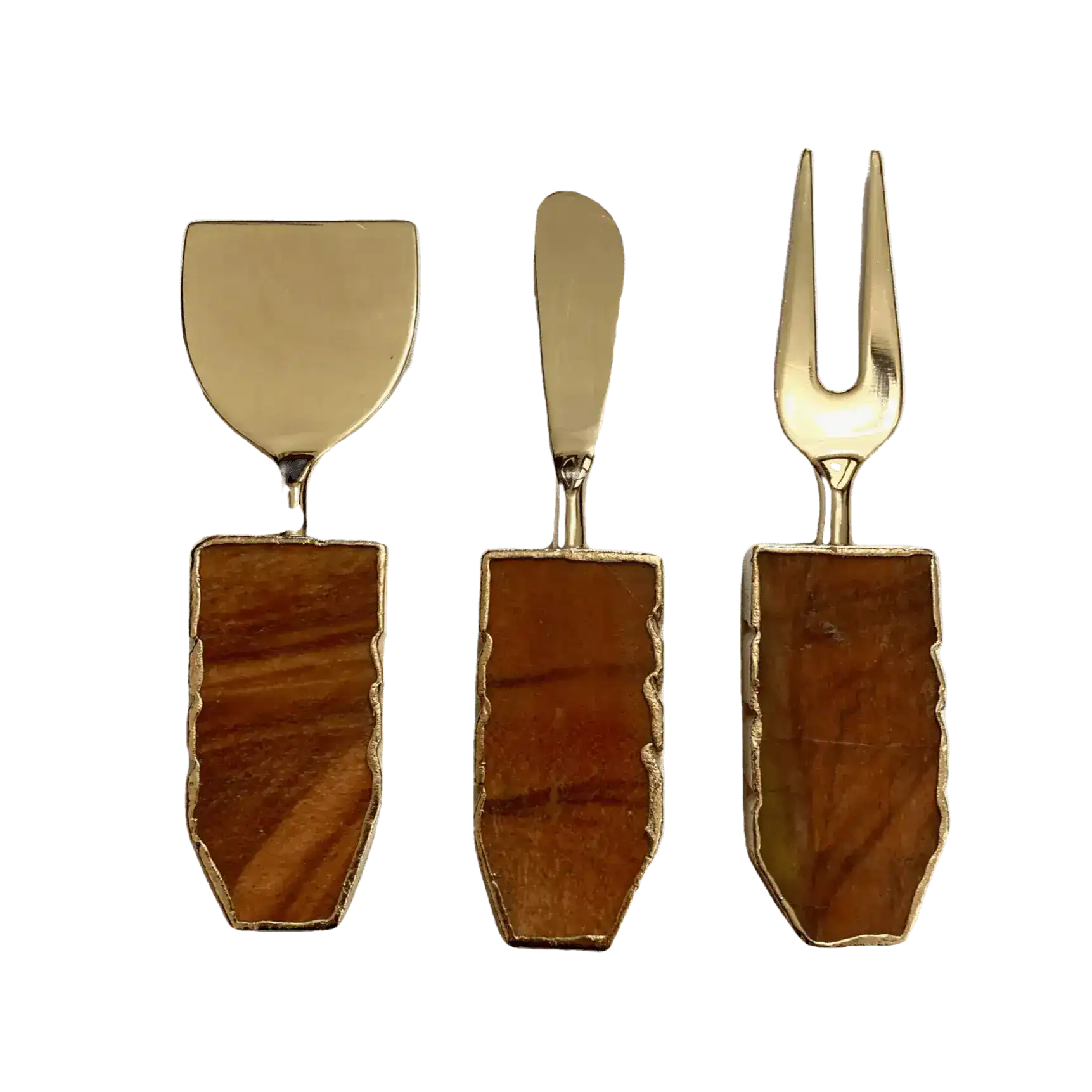 Set of 3 Rust Brown Cheese Knives Spreaders