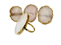 Set of 4 Hand Rounded Rose Quartz Agate Napkin Rings