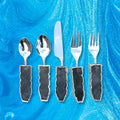 Set of 5 Pieces Labradorite Gemstone Agate Cutlery