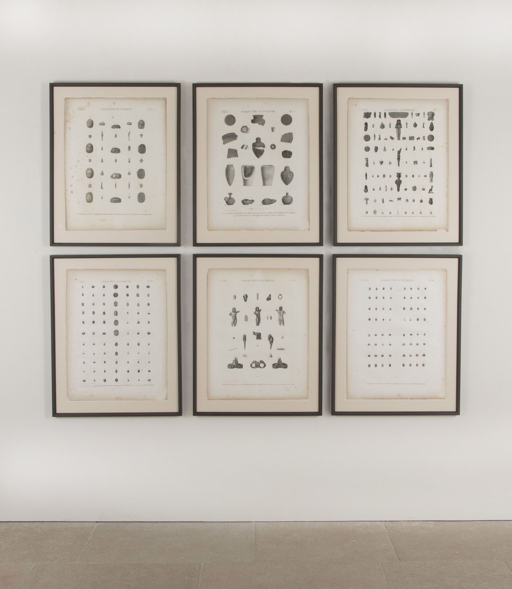 Set of Six Early 19th Century Framed First Edition Prints from 'Description de L'Egypte' By Sister Parish Design
