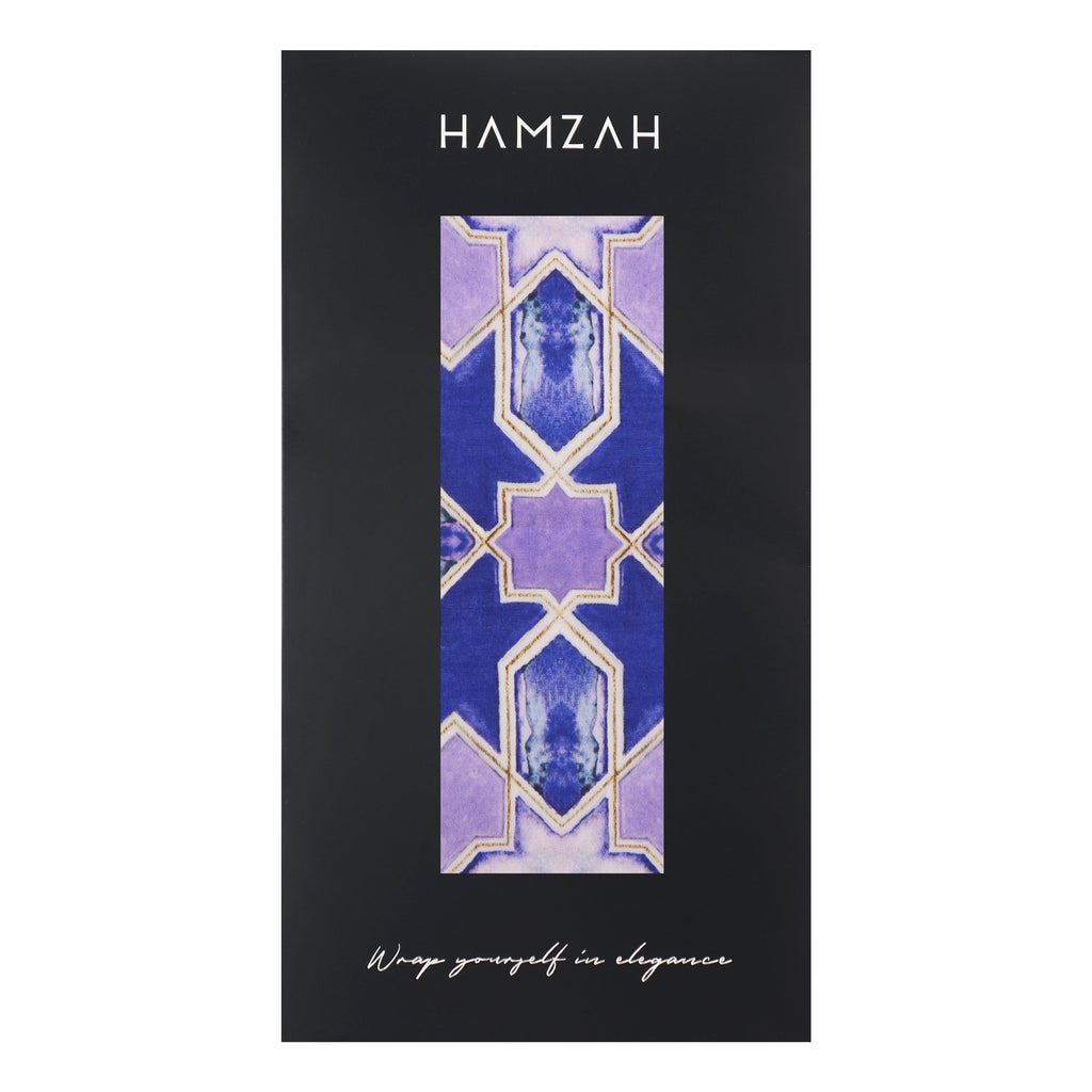 Purple Silk Scarf with Islamic Art Print Sevilla