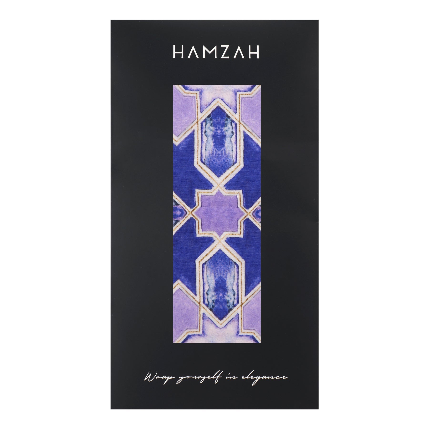 Purple Silk Scarf with Islamic Art Print Sevilla