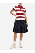 Moncler Rugby-Stripe Jersey Polo — Red