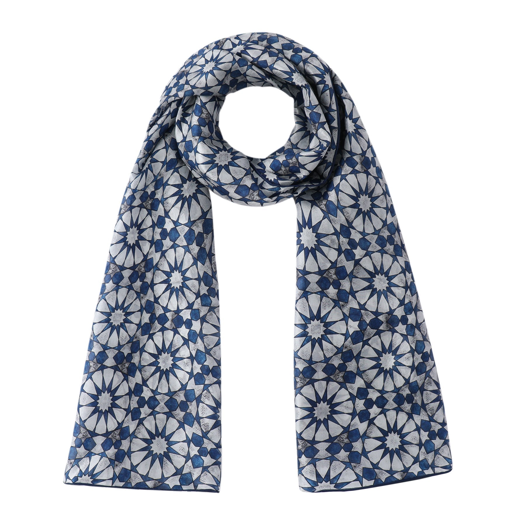 Islamic Tessellation Silk Scarf Muqarnas V2
