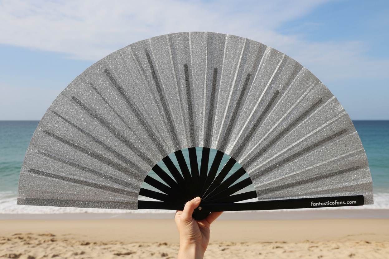 Silver Mega GlitterXL Fan