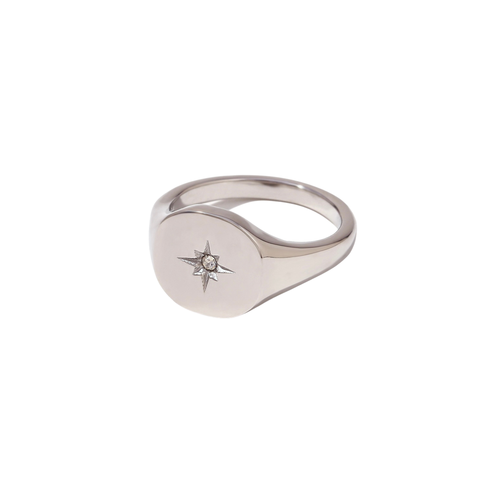 Silver Star Diamond Ring