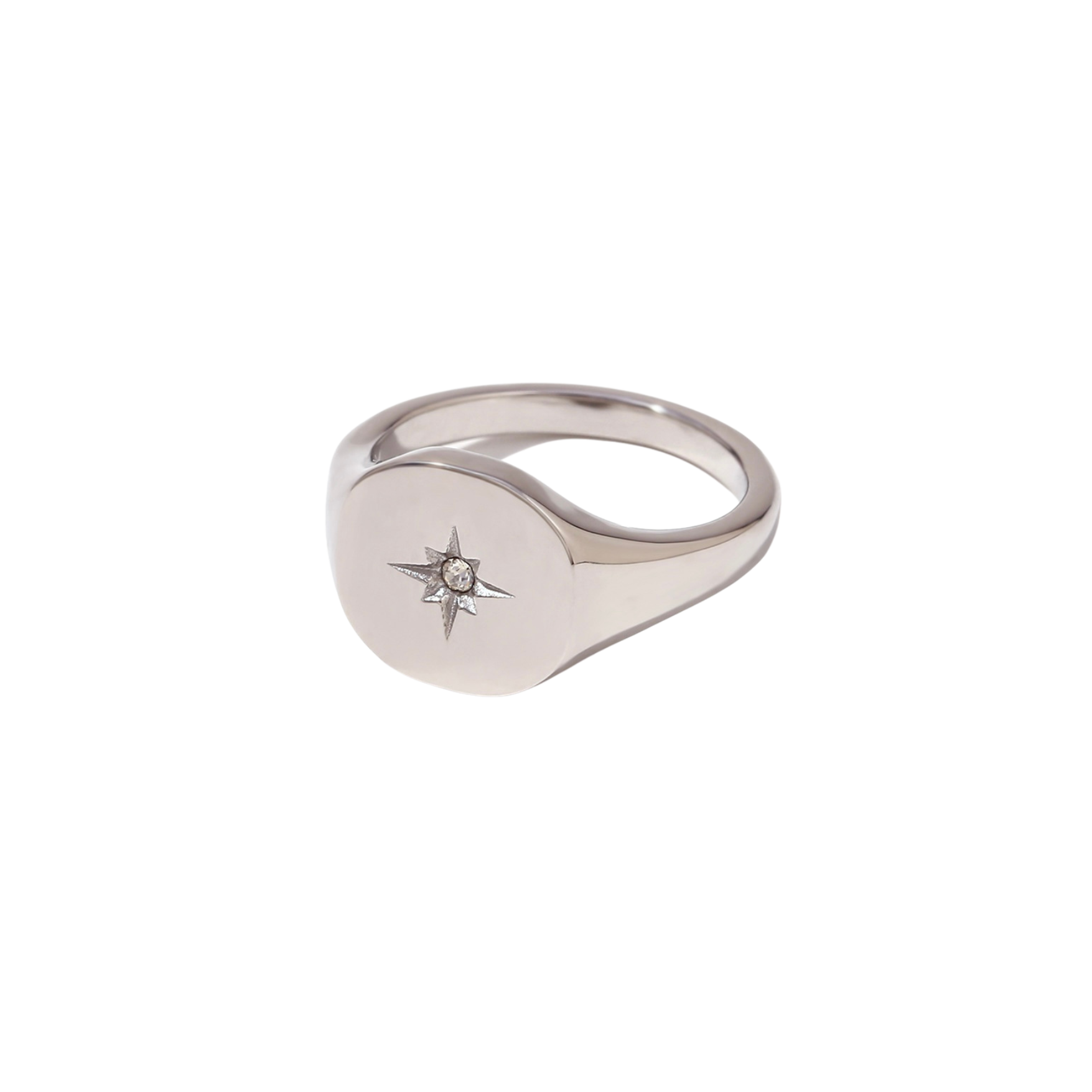 Silver Star Diamond Ring