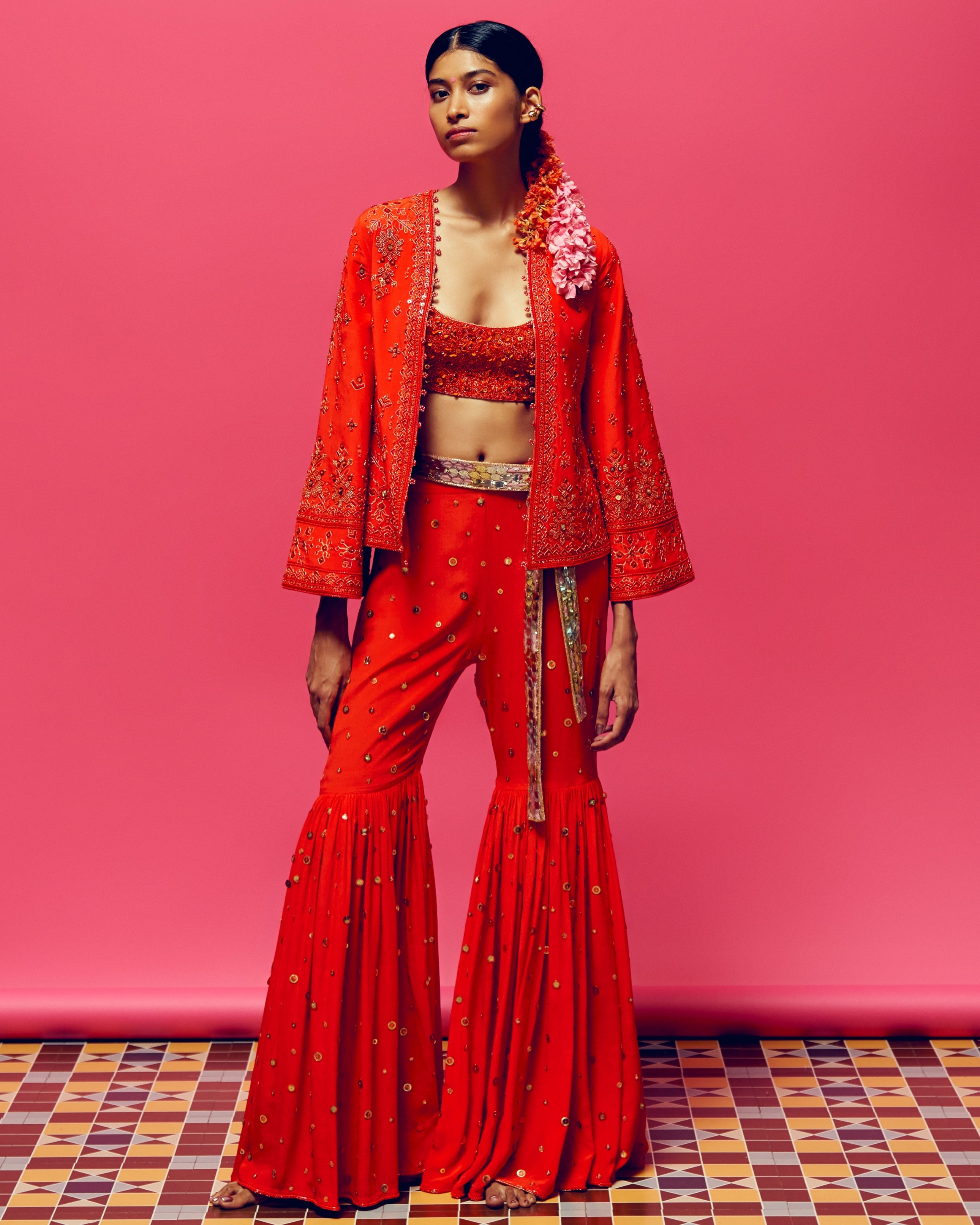 Farah Gharara Jacket Set By KYNAH, Luxury Indian Fashion & Bridal Wear