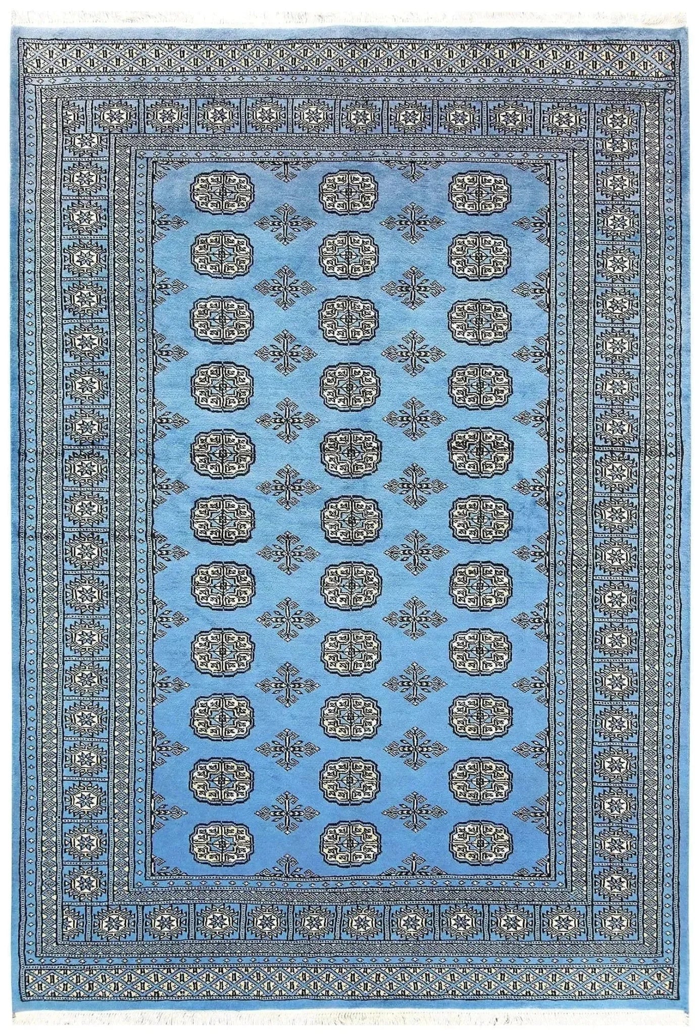 Sky Blue Anirudha Hand Knotted Area Rug