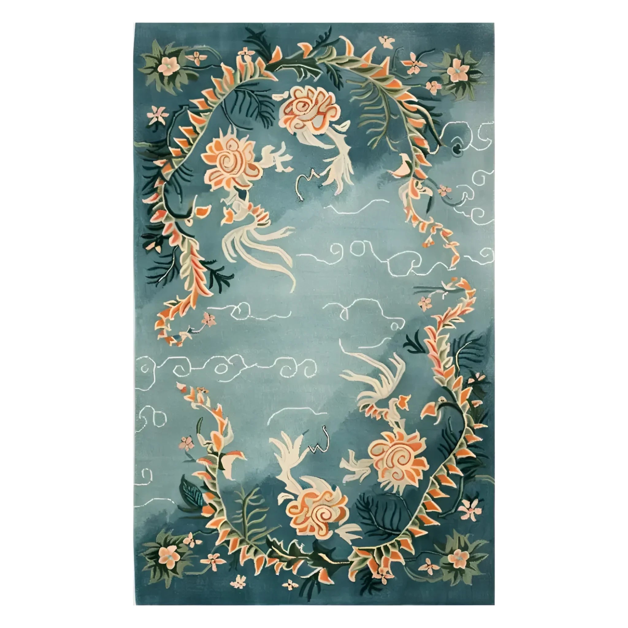 Skyward Blossom Knotted Wool Rug