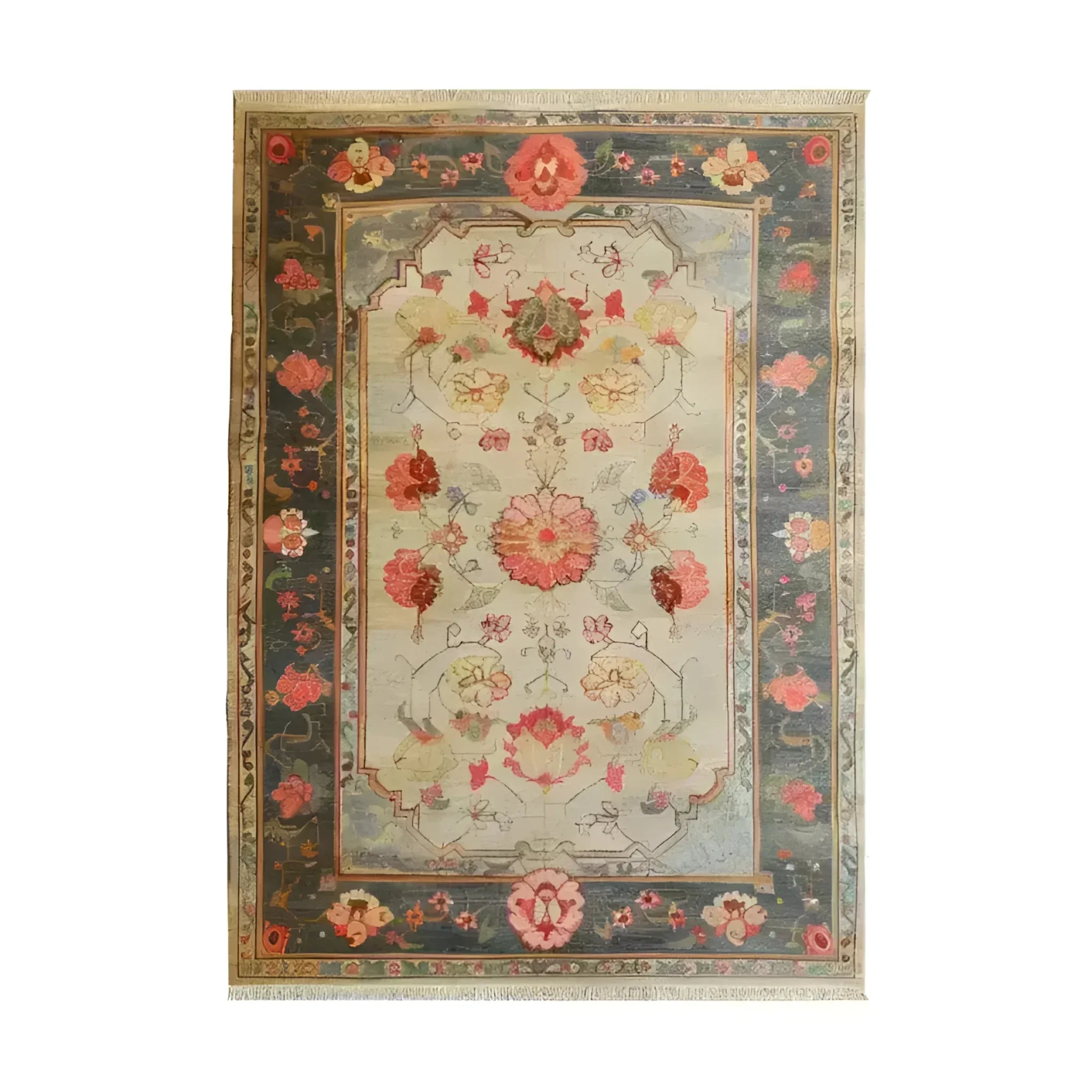 Sleek Floral Expression Hand Knotted Area Rug