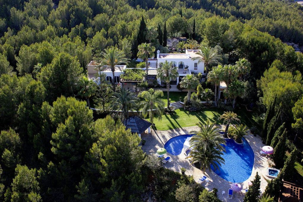 Secluded Peaceful Ibiza Villa with Panoramic Sea Views and a Huge Outdoor Space on Top of Atzaró Mountain near Santa Eulalia