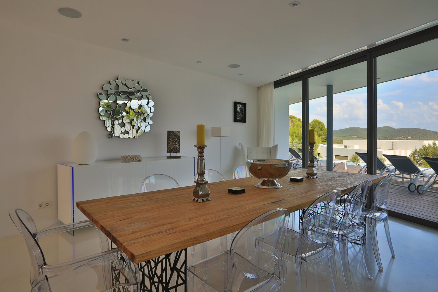 Modern Style Ibiza Villa with Five Spacious En-Suite Bedrooms, Luxurious Interiors, Impressive Kitchen and Panoramic Views of Es Torrent near Es Cubells