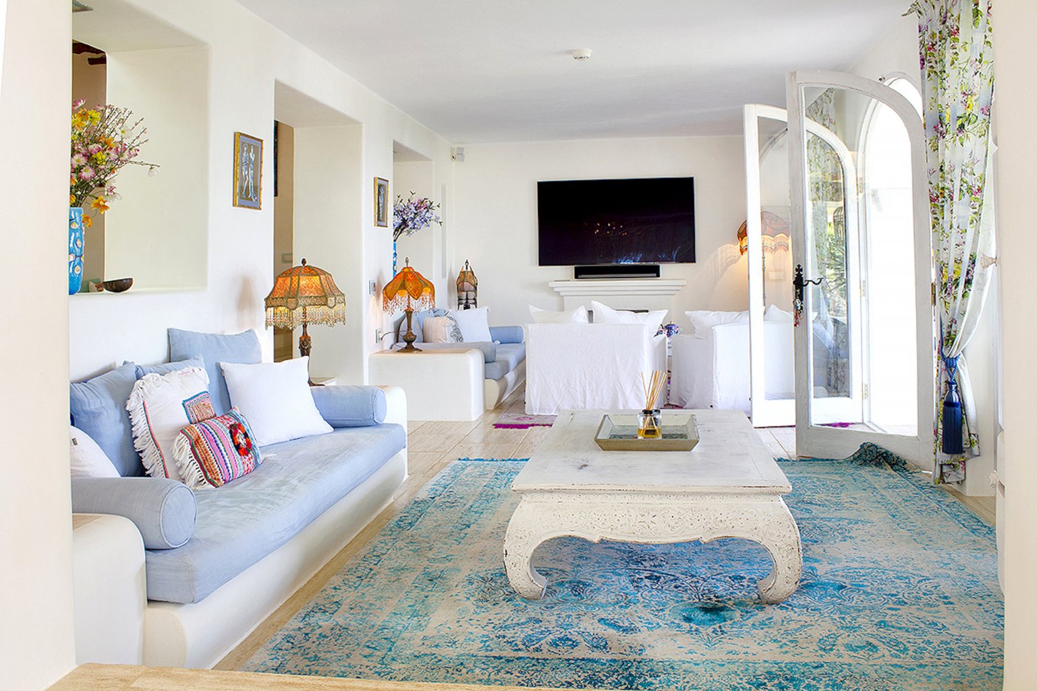 Secluded Peaceful Ibiza Villa with Panoramic Sea Views and a Huge Outdoor Space on Top of Atzaró Mountain near Santa Eulalia