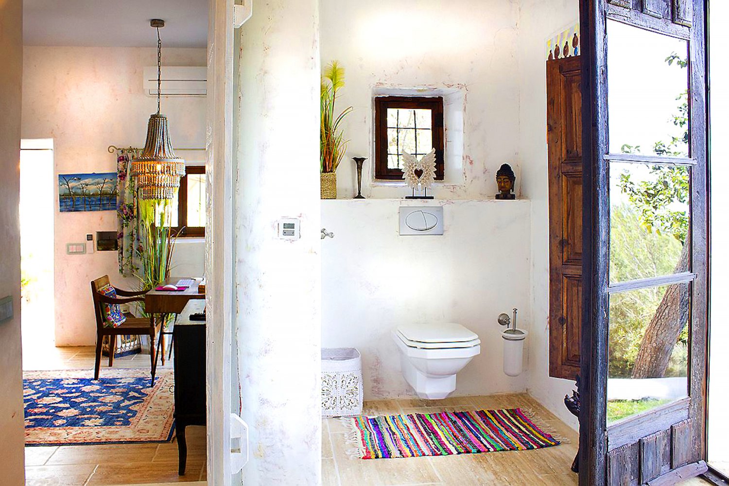 Secluded Peaceful Ibiza Villa with Panoramic Sea Views and a Huge Outdoor Space on Top of Atzaró Mountain near Santa Eulalia