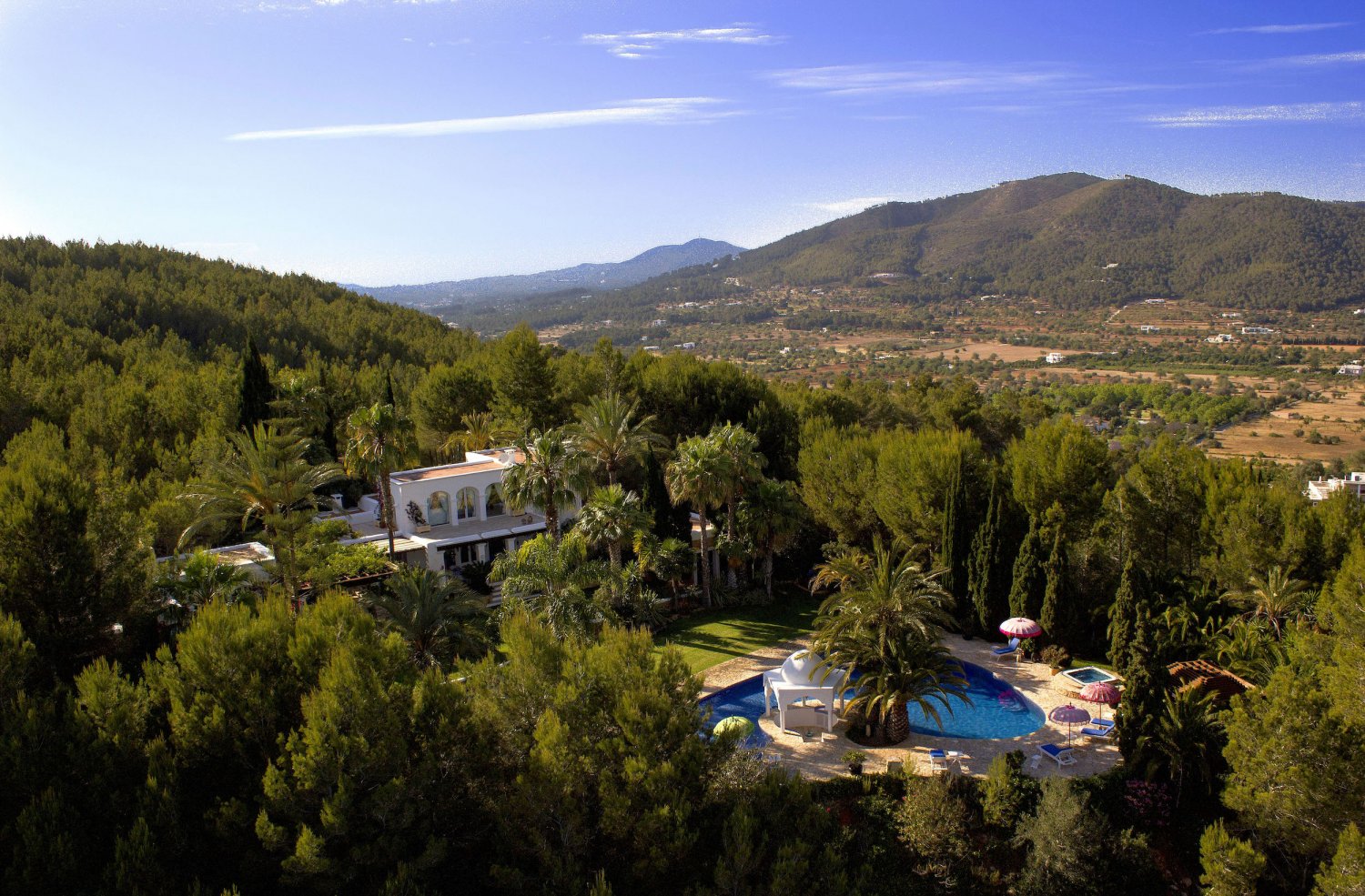 Secluded Peaceful Ibiza Villa with Panoramic Sea Views and a Huge Outdoor Space on Top of Atzaró Mountain near Santa Eulalia