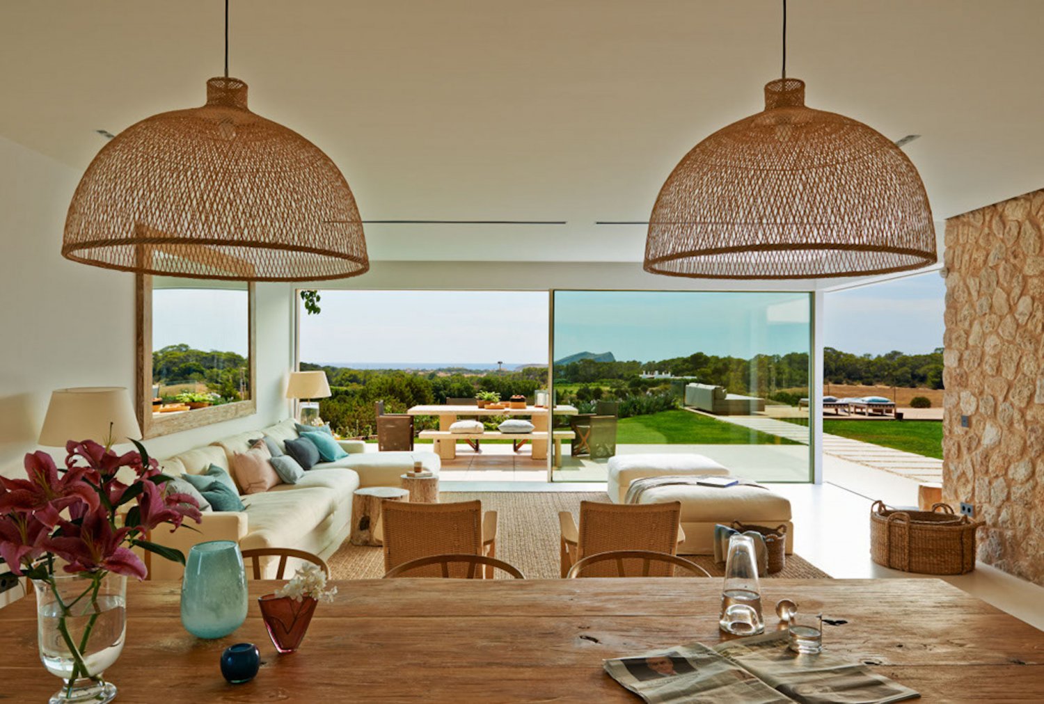 Dreamy Spacious Ibiza Villa with Modern Stylish Interiors, Beautiful Garden and Gorgeous Cala Comte Sunset Sea Views