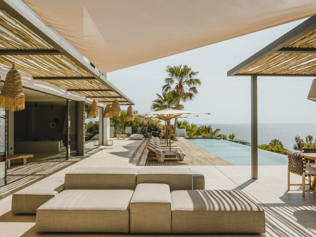 Seafront Stylish Ibiza Villa Facing Formentera with Breathtaking Sunrise Views and Pink Sunsets in Roca Llisa