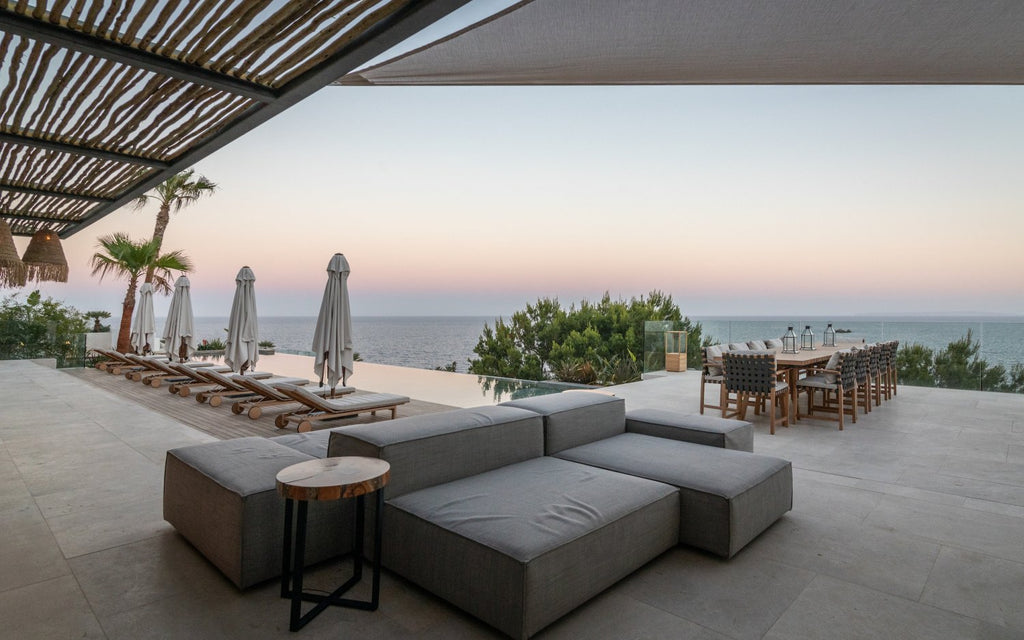 Seafront Stylish Ibiza Villa Facing Formentera with Breathtaking Sunrise Views and Pink Sunsets in Roca Llisa