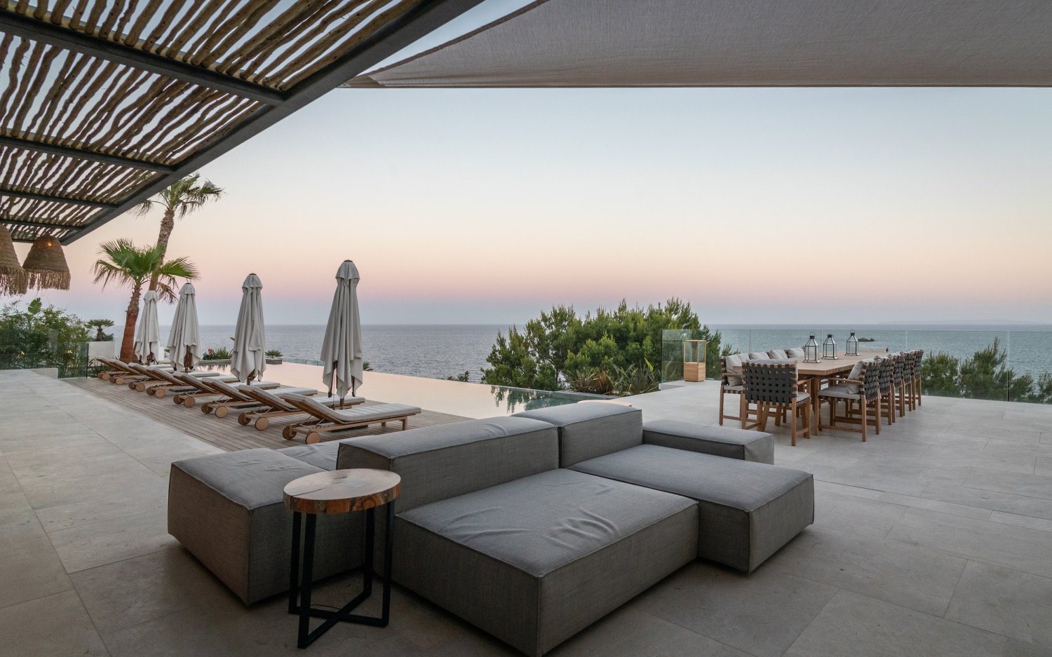 Seafront Stylish Ibiza Villa Facing Formentera with Breathtaking Sunrise Views and Pink Sunsets in Roca Llisa