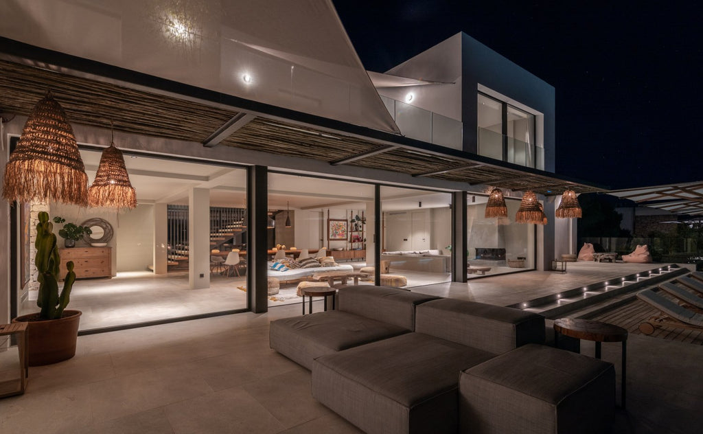 Seafront Stylish Ibiza Villa Facing Formentera with Breathtaking Sunrise Views and Pink Sunsets in Roca Llisa