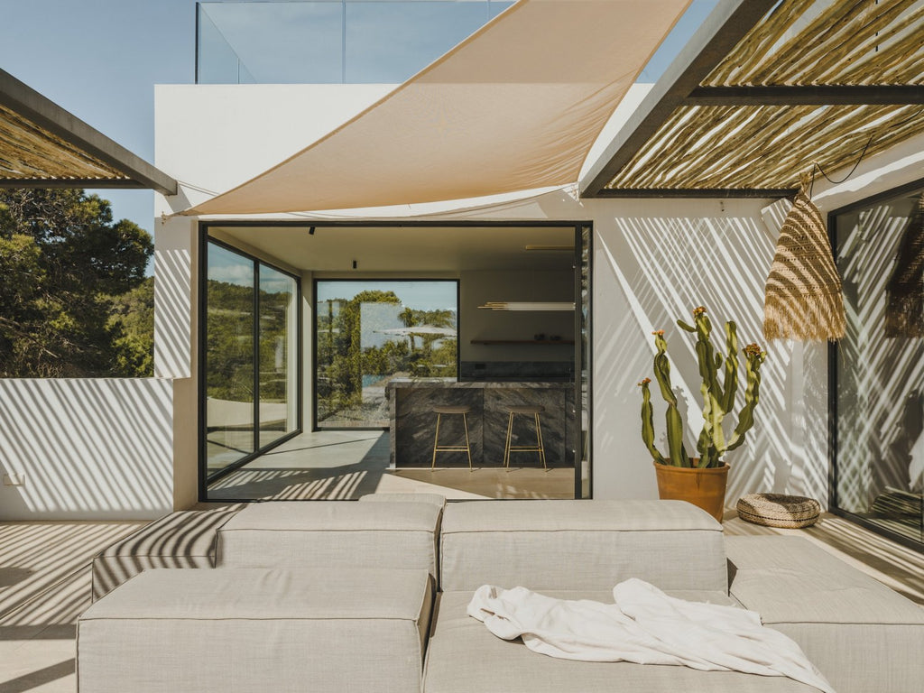 Seafront Stylish Ibiza Villa Facing Formentera with Breathtaking Sunrise Views and Pink Sunsets in Roca Llisa