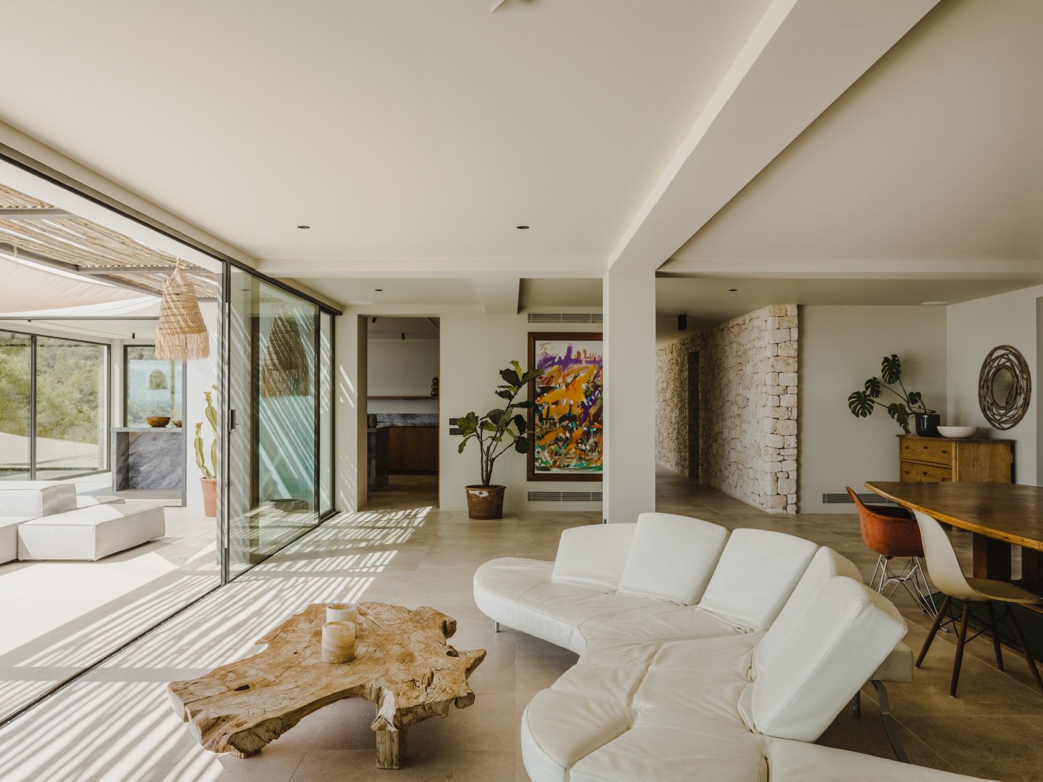 Seafront Stylish Ibiza Villa Facing Formentera with Breathtaking Sunrise Views and Pink Sunsets in Roca Llisa