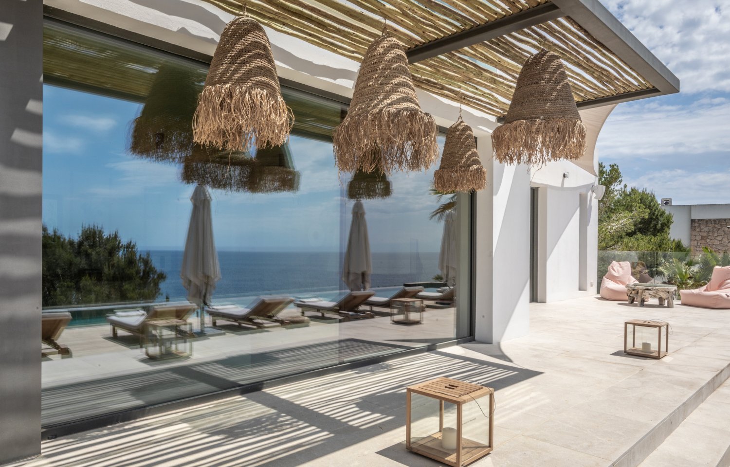 Seafront Stylish Ibiza Villa Facing Formentera with Breathtaking Sunrise Views and Pink Sunsets in Roca Llisa