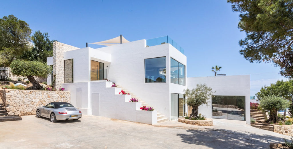 Seafront Stylish Ibiza Villa Facing Formentera with Breathtaking Sunrise Views and Pink Sunsets in Roca Llisa