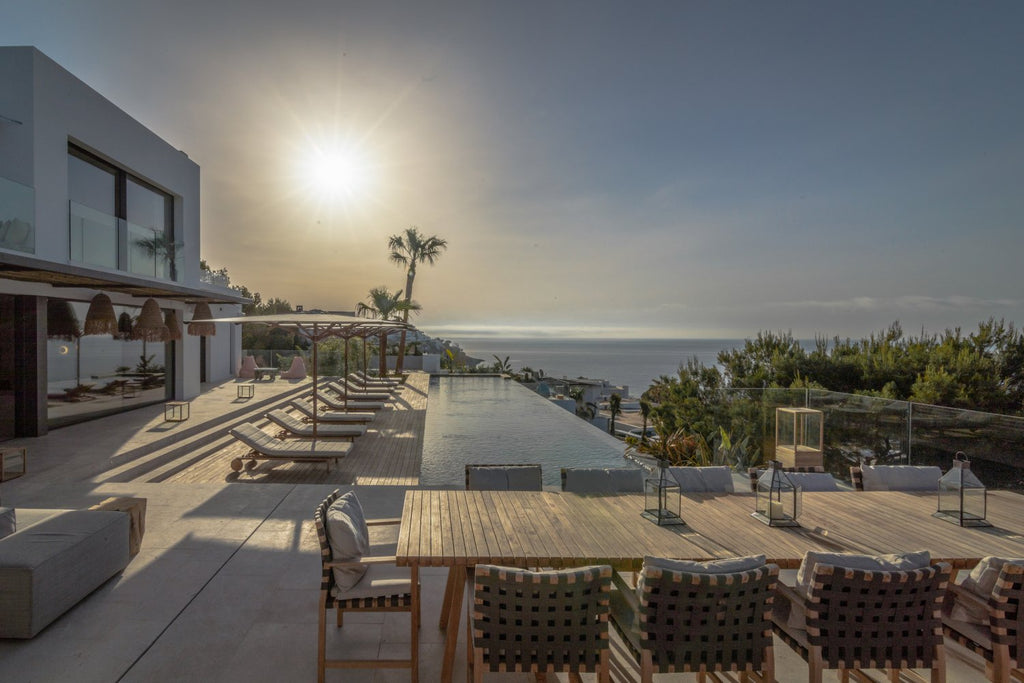 Seafront Stylish Ibiza Villa Facing Formentera with Breathtaking Sunrise Views and Pink Sunsets in Roca Llisa