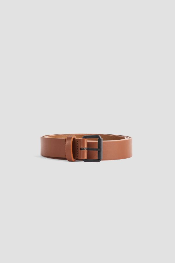 Sofie D'Hoore Fine-Grained Leather Belt — Brown