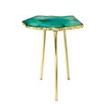 Small Aqua Agate Quartz Organic Edge Accent Table
