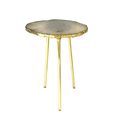 Small Grey Agate Quartz Organic Edge Side Table