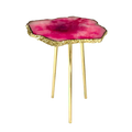 Small Pink Agate Quartz Organic Edge Side Table