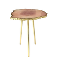 Small Rose Quartz Agate Organic Edge Accent Table